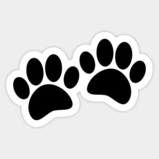 Cute Cartoon Black Puppy Paw Prints Sticker